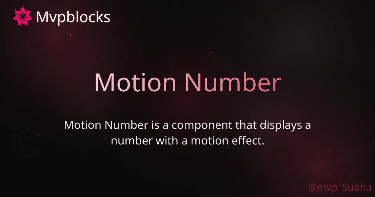 Motion Number | MVPBlocks